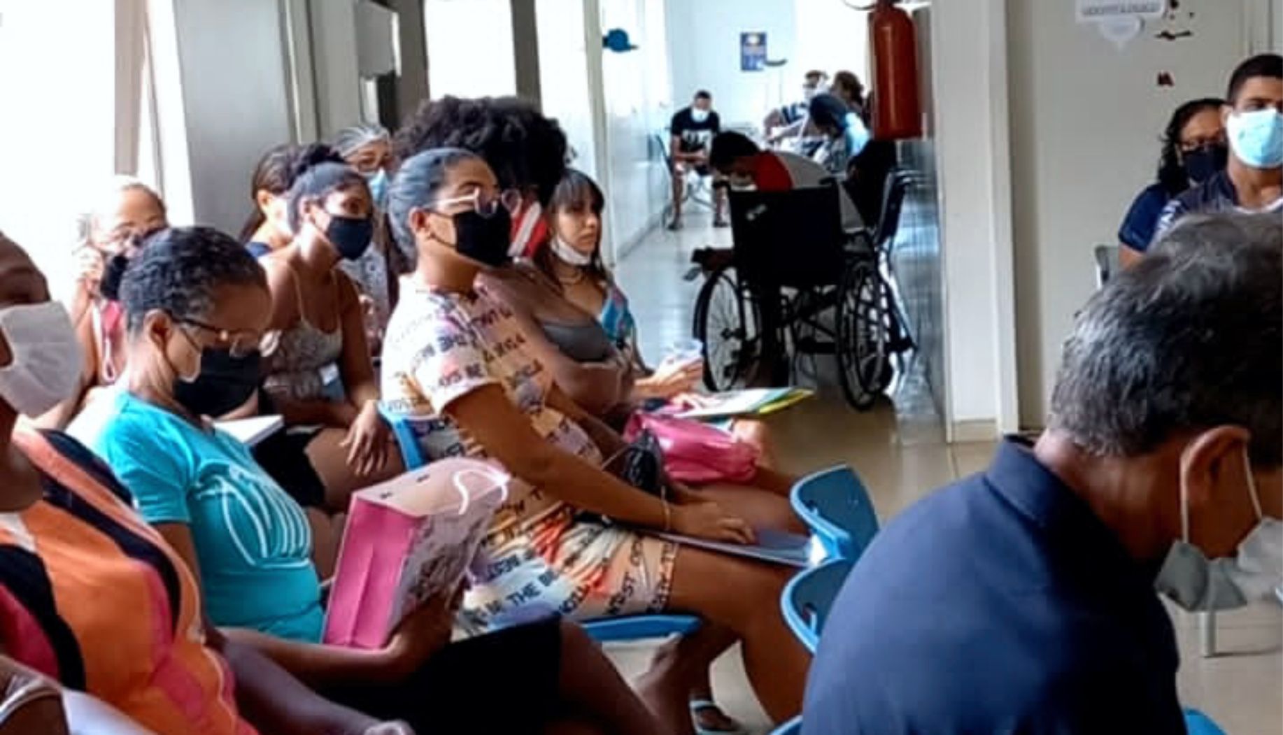 Sala de espera sobre doação de sangue